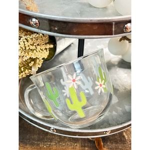 Oversized Cactus Clear Coffee Mug